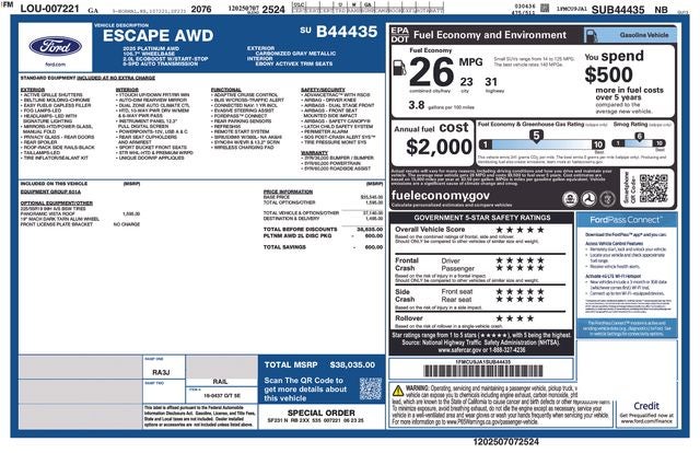 2025 Ford Escape Platinum