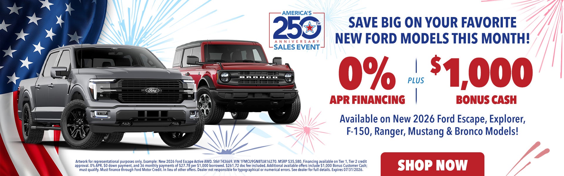 0% APR on New Ford Models